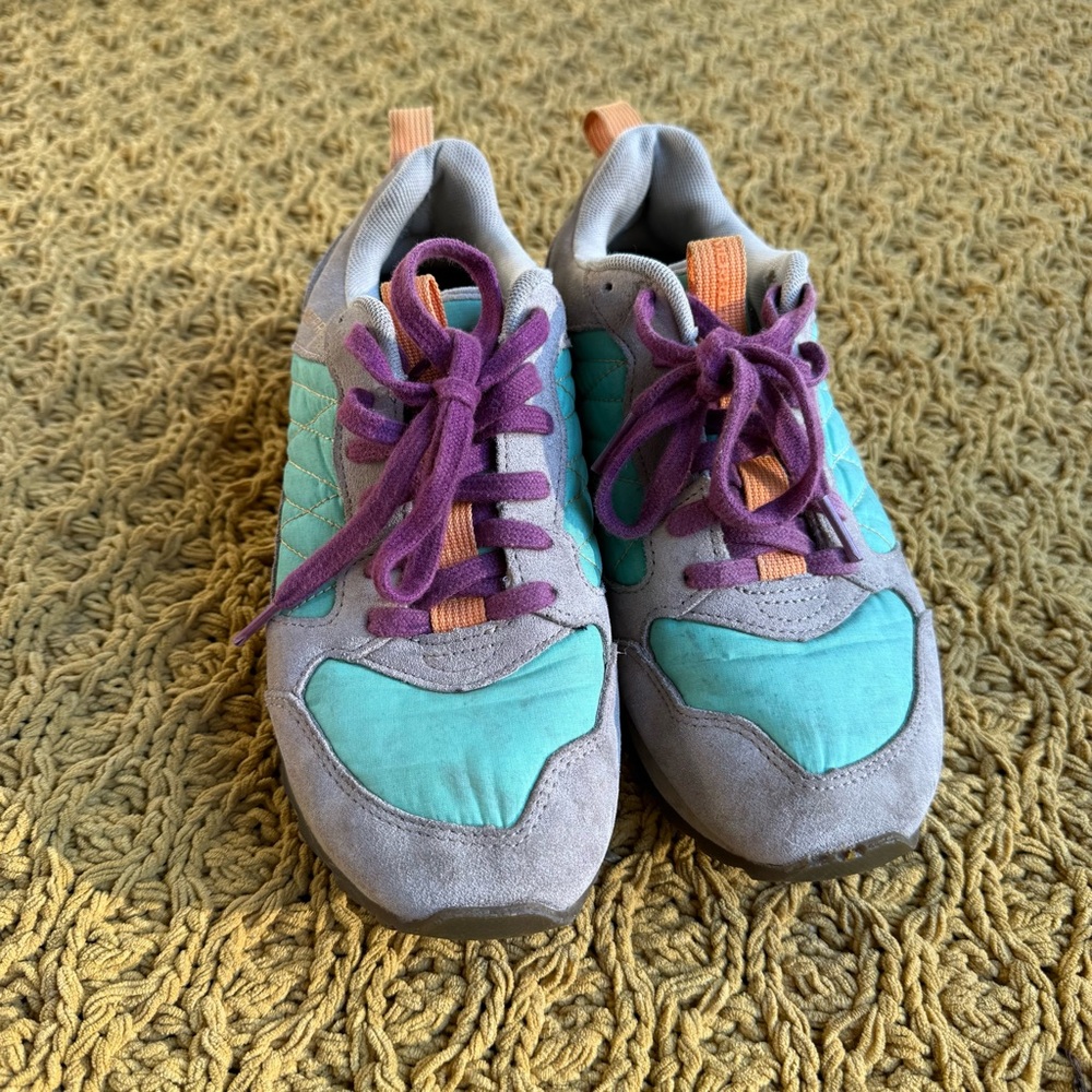 Merrell Shoes Women's 6 Moon Mint Suede Nylon Alpine Hiking Performance Sneakers